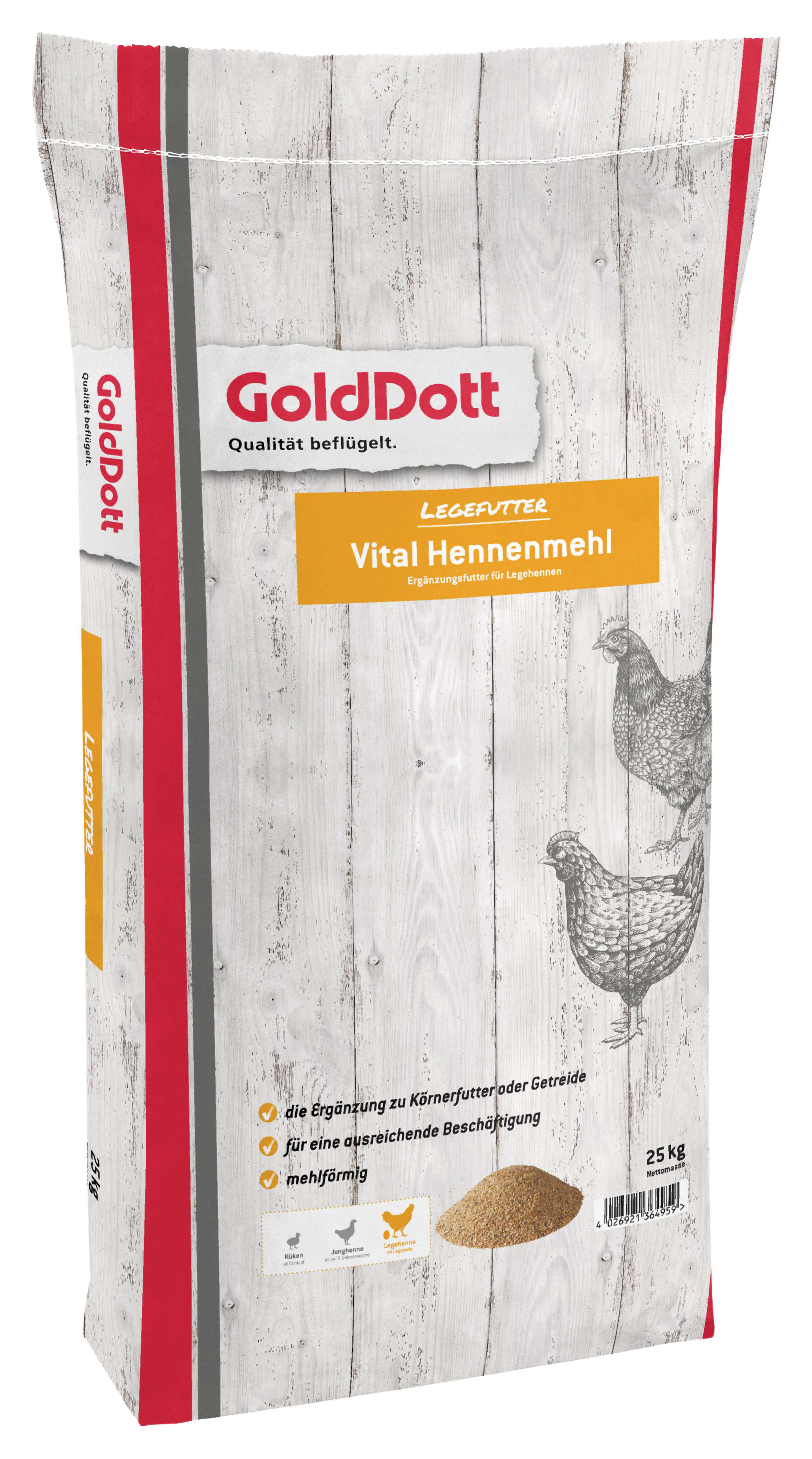 GoldDott Vital Hennenmehl MHD 08/25